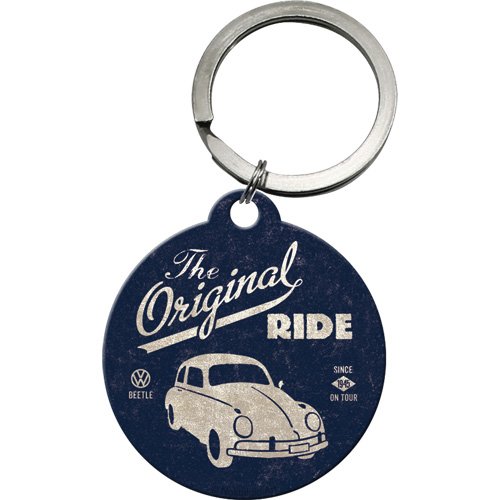 Nostalgic-Art 48003 Volkswagen VW Beetle - The Original Ride, Schlüsselanhänger Rund, 4 cm