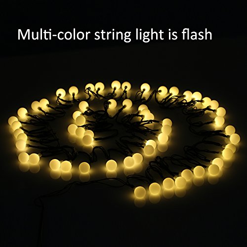 Lichterkette Solarleuchten led Lichterkette , runde/globe Lichterkette, 60led 10m Solar Lichterkette, Partybeleuchtung, Weihnachtsbeleuchtung, Kugel Lichterkette für Innen und Außen, Haushalt, Garten, Hochzeit, Party, Halloween, Weihnachten - 3