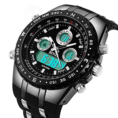 digital watch with analog face