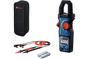 Bosch Professional Stromzange GMC 600-15 (True RMS Stromzange, Wechselstrom bis 600 A, Spannung bis 600 V AC/DC, 2 x 1,5 V LR06 (AA), Messstreifen MS 90, Tasche)