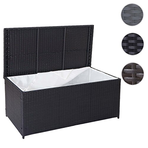 Poly-Rattan Kissenbox Barry, Truhe Auflagenbox Gartenbox, 220l ~ schwarz - 8