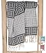 Produktbild ZusenZomer Hamamtuch xxl Fouta SQUARE 100x200 Grau – Hamam Badetuch Strandtuch Saunatuch 100% Baumwolle für Damen und Herren - Exklusives Design Hammam Tücher