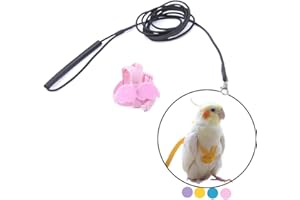 PAPIEEED Kit de correa de arnés para pájaros para caminar, dispositivo de salida duradero, correa de entrenamiento de vuelo, cuerda de tracción para loro, cacatúa, periquito, camión, conure.