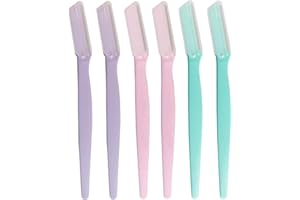 ILLUVA Dermaplaning Tool for Women, Eyebrow Razor Trimmer Shaper, Facial Hair Remover Shaver for Shave Face Peach Fuzz Upperlip Hair, Pack of 6