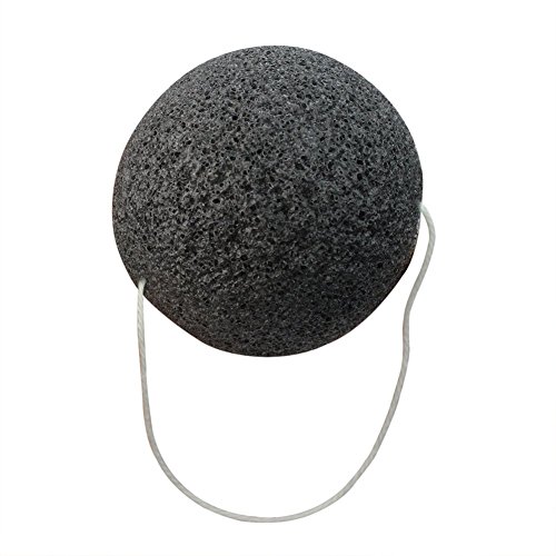 INMOZATA High Quality Bamboo Charcoal Black Natural Fiber Jelly Konjac Face Cleansing Sponge Wash Pad Facial Washing Makeup Remover Puff Hot