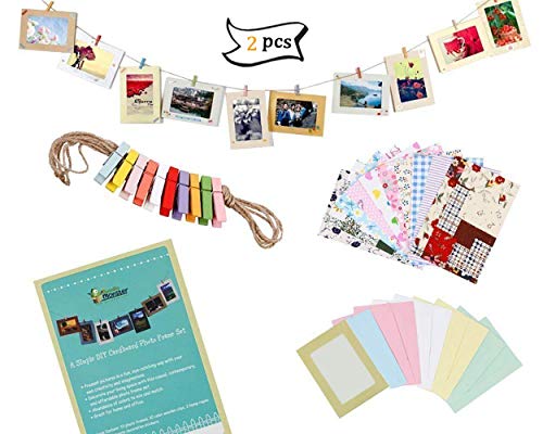 STONCEL Decorazione da Parete cornici fotografiche con Mini mollette e Adesivi (2set)