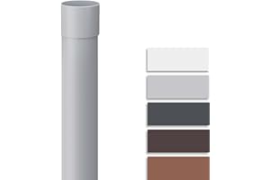 INEFA Tuyau Descente 200cm PVC 50mm Gris Raccord Gouttière Montage Facile