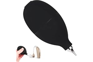 BANSUSU 1PCS Squeeze Ball Pump Duster for Hearing Aids Silicone Hearing Aid Puffer Reusable Aid Blower Air Puffer Portable Hearing Aid Cleaning Kits for Hearing Aid Lens Watch Camera Cleaning (Black)