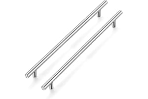 Ravinte 5 Pack Kitchen Cupboard Handles Brushed Nickel Wardrobe Handles 256mm Hole Center T Bar Cupboard Handles Bathroom Handle Furniture Drawer Pulls, UKT256LS5