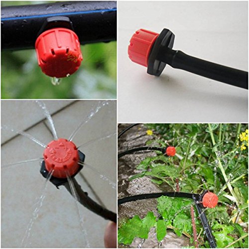 KING DO WAY 100tlg Bewaesserung Micro-Drip Tropfer Regulierbar Endtropfer Wasserspender 1/4“ - 7