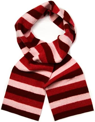 Multi coloured Felted Stripe Wool Scarf - Red/Coral/Pink - Made in Scotland