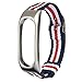 Produktbild Altsommer für XIAOMI MI-Band 2 Uhrenarmband Fünf Farben Leichtes Nylon Durchzugsband mit Edelstahlschließe,Nylon-justierbares Ersatz-Band-Sport-Bügel Armband für Damen Herren (Silver)