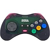 Retrobit - Sega Saturn Manette 8 boutons sans fil 2.4Ghz - Dongle USB/Port d'Origine inclus - Edition Gris