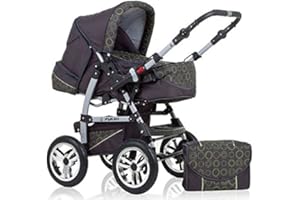 DEIN_BABYLADEN 14 teiliges Qualitäts-Kinderwagenset 2 in 1 „FLASH“ in 38 Farben: Kinderwagen + Buggy - 14 teiliges Megaset in 38 tollen Farben