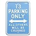 Produktbild Rot Hot Lemon 12 x 18 galvansed Stahl VW T3 Parking Only schwer Pflicht-Zeichen, hellblau