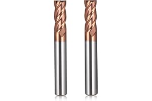 TRVOXVIQ Lot de 2 fraises en carbure de tungstène de 10 mm - Longueur de coupe : 25 mm - Revêtement TiSiN - Fraises en carbure de tungstène - 55 HRC - Pour alliage d'aluminium, acier, cuivre