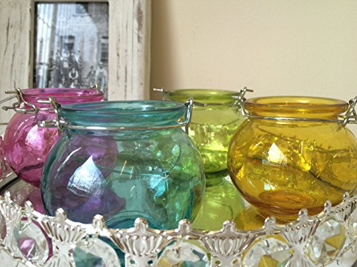 Set Of 4 Round Hanging Glass Tea Light H Buy Online In Cambodia At Desertcart