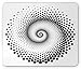 Produktbild Abstract Mouse Pad, Black Dots Forming a Spiral Shape Monochrome Circle Twist Optical Art Elements, Standard Size Rectangle Non-Slip Rubber Mousepad, Black White