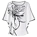 Produktbild Dame Oberteile,XXYsm Sommer Blusen Pullover Tops Fledermausärmel T-Shirt Frauen Blumen Drucken Hemd Lose Bluse Lässig (S, Weiß)