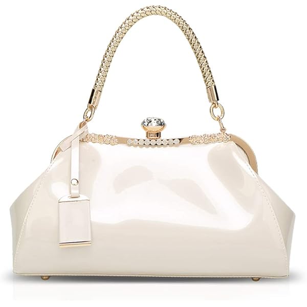 Pochette De Soirée En Simili Cuir Verni - Grand Format - Bandoulière Amovible - Pour Mariage, événement