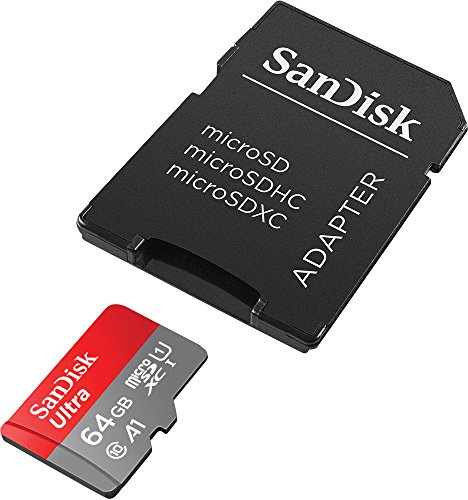 SanDisk Ultra 64GB microSDXC Speicherkarte + Adapter bis zu 100 MB/Sek, Class 10, U1, A1