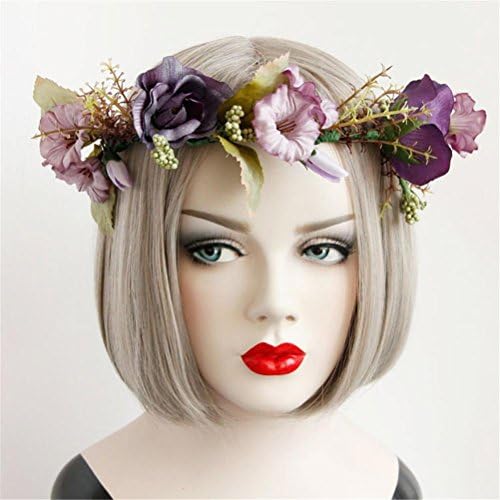 WDDZY® Garland Bridesmaid Flower Crown Wedding Artificial Flower Head Wreath for Women Hair accessories Flower headband Headpiece , , as shown in figure