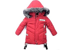 Odziezet Garçon Manteau Blouson Hiver Automne Chaud Capuche Zip Vêtement Enfant Doudoune à Capuche Fourrure Jacket 2-7 Ans