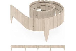 OK-Living Bordo del prato "Garten", Legno naturale, 203 x 10 cm 4 metri
