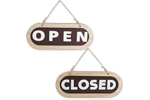 Letrero de Puerta Abierta o Cerrada, hicoosee Letrero de Madera para Puertas de Tiendas Letrero Colgante de Doble Cara para la Tienda Café Restaurante Pub Bar