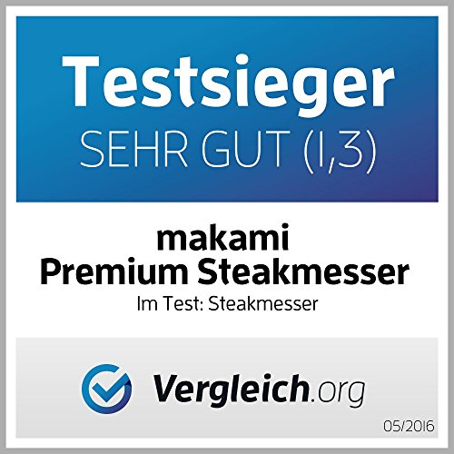 makami 4er-Set Premium Steakmesser mit scharfer, glatter Klinge und Griff aus edlem Palisanderholz in Geschenkverpackung - 9
