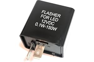 Simda Pro Uniwersalny 2-biegunowy przekaźnik LED do motocykla, 12 V, niezależny od obciążenia, kontrola częstotliwości migania