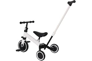 Kedia Aufgerüstetes Baby-Dreirad, Kinderwägen und Kinderfahrräder 2 in1, Laufräder Kinderfahrrad Mit Korb und Becherhalter