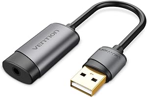VENTION Scheda Audio USB esterna, Alluminio Adattatore Jack USB 3,5 mm TRRS per Cuffie Microfono Stereo Casse, Compatibile con Windows, Mac OS, Linux, PS5, Plug And Play