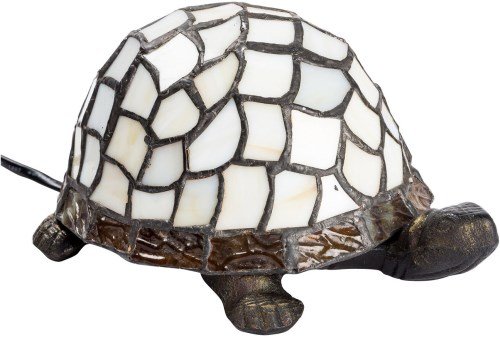 Preisvergleich Produktbild Tischleuchte in Messing mit Glas Tiffany Schildkröte Tischleuchte