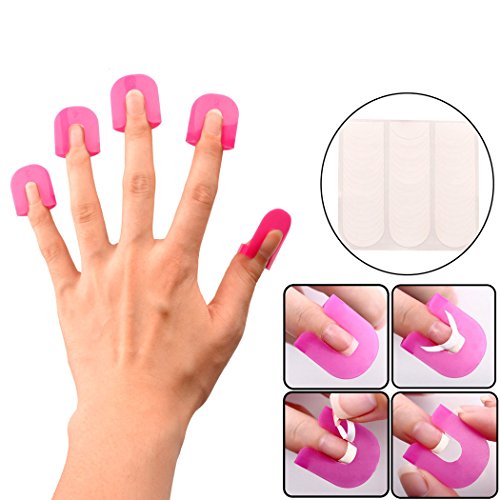 inkint Nagel Gel Model Clips Nagel Überlauf Werkzeuge French Maniküre Aufkleber Weiche Kunststoff Professionelle Salon-Nagel-Schablone Rosa Tragbare Nagel-Schutz-Tool - 3