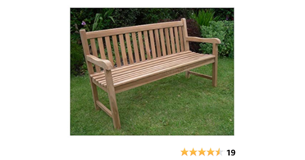 5ft 150cms 1 5m Chunky Teak 3 Seat Garden Park Bench Java Garden Furniture For Your Patio Amazon Co Uk Kitchen Home