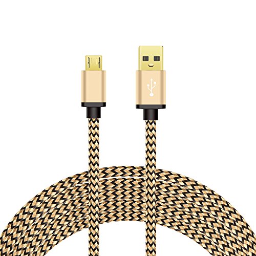 Micro USB Kabel Nylon, BeneStellar (3 Pack 3m) High Speed USB 2.0 A Male auf Micro B Synchronisations und Ladekabel für Android, Samsung, Huawei, HTC, Sony, Nexus, Xiaomi und mehr (Golden 3m) - 2