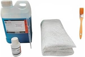 Kit de Résine Polyester 2kg avec 60g de Catalyseur, 2m² de Mat de Verre 300g - Inclus Pinceau et Pipette - Idéal pour Projets de Réparation et Créations DIY de La Boutique du Composite