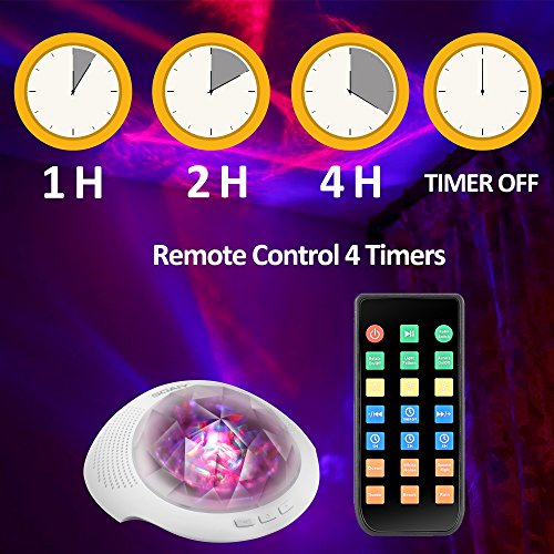 [neue Version] SOAIY® Bluetooth LED Farbwechsel Nachtlicht Projektor Lampe Polarlicht Projektion Einschlaflicht mit Fernbedienung Timer installierte Naturgeräusche für Schlafzimmer Kinderzimmer - 4