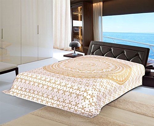 Original-Gold-Ombre Twin Größe Tapestry von RawyalCrafts Mandala Hippie Teppich, Hippie Wandbehang Tapisserie, böhmische Tapisserien, Königin Mandala Home Decor - 3
