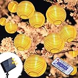 ✔ DOPPELT EFFIZIENTE SOLARBETRIEBENE LICHTERKETTE -- LED Solar Lampions verwenden hocheffiziente Solarzellen, die Sonnenenergie in elektrische Energie umwandeln und im eingebauten Akku speichern können. Der eingebaute 3.7V 1200mAh Ni-MH-Akku wird mit Solarenergie betrieben, er lädt automatisch während des Tages auf und leuchtet in der Nacht ohne externe Stromquelle.