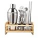 Produktbild Wein 12 Stück Edelstahl Barkeeper-Set mit Bambus-Boden Küche Zubehör Cocktail Bar Tool Set