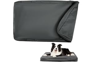 DUJUIKE Housse de Rechange Imperméable pour Lit Chien, housse de matelas pour chien, Housse de Remplacement pour Matelas de Cage de Chien, Lavable, housse amovible pour coussin pour (Noir, L)