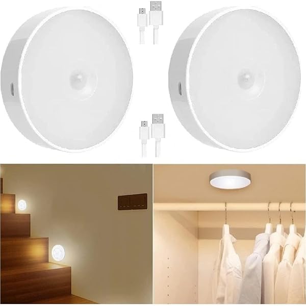 MAZ-TEK Motion Sensor Light for Home, USB Rechargeable Wireless LED Night Light, Self Adhesive Body Induction Lamp for Wardrobe, Cupboard, Stairs, Kitchen, Bedr