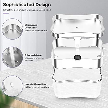 DADA-TECH Seifenspender Set, Spülbecken Organizer Pumpseifenspender mit