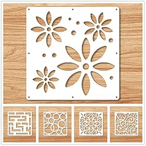 Yizunnu 12pc Set White Room Divider Screens Wood Plastic Hanging Screen Panel Folding Privacy Room Divider Panels Diy Home Partition Decor 29x29cm Flower Best Bedroom Panel Screens