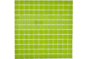 CONWIRE Piastrella a mosaico in vetro traslucido, cristallo verde, per pareti, bagno, WC, doccia, cucina, specchio per piastrelle, rivestimento per vasca da bagno, mosaico