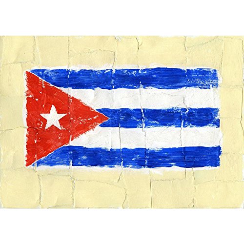 Pitaara Box Flag Of Cuba | Unframed Canvas Painting for Bedroom & Living Room | 56.5 x 40 inch (144 x 102 cms)