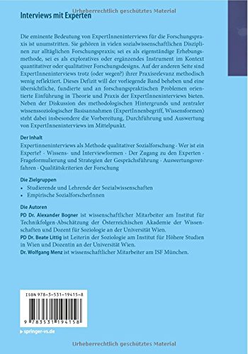 Couverture du livre de Interviews mit Experten: Eine praxisorientierte Einführung