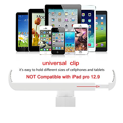iPad Verstellbar Bodenständer, Bidear Universal 360°Drehbar Metall Tablettenhalter für Apple iPad Air, iPad Pro, iPad mini, Samsung Galaxy Tab und Handys(Weiß) - 2